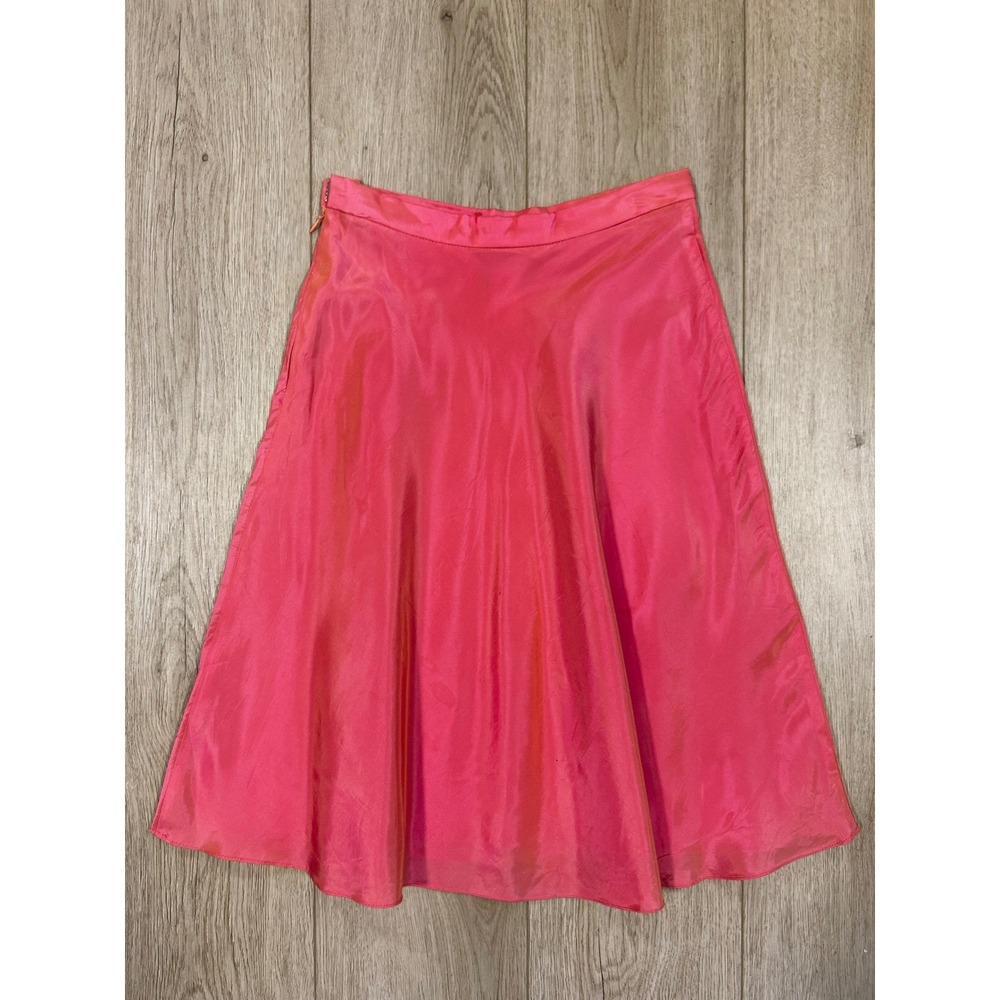 Vintage Michaelangelo Pink Iridescent Circle Skirt Made in USA Size 4 High Waist
